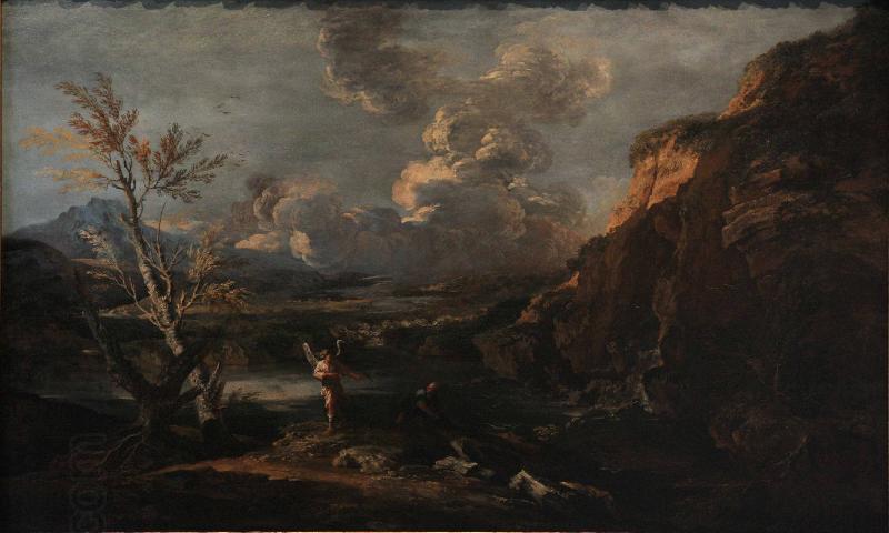 Salvator Rosa Landscape with Tobit and the angel oil painting picture